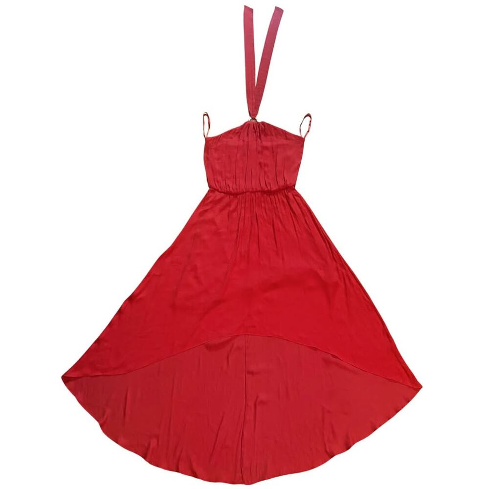 White House Black Market Red Hi-Low Halter Dress – Size 10